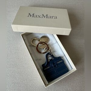 Max Mara Navy Leather Purse Key Chain
